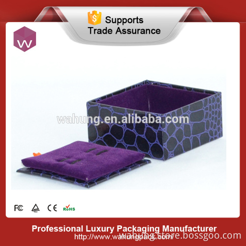 Fashion purple fancy cufflinks storage box wholesale (WH-2085)